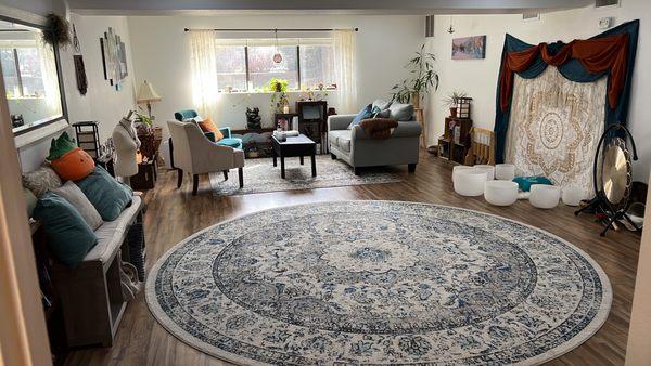 Therapy space and art studio for one-on-one and small group sessions.