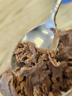 A spoonful of chocolate and peanut butter ice cream. Simply delicious.