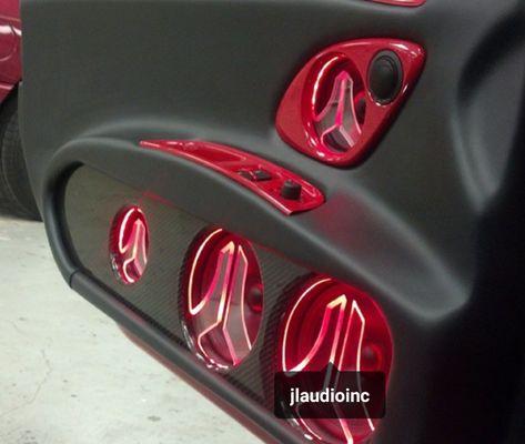 Custom door panels on an Audi R8