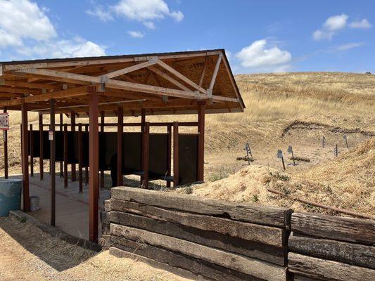 Covered range tables - 35 yard metal targets