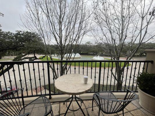 View of the fountains from Hotel Zaza