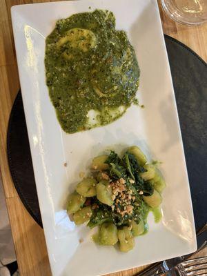 Pasta tasting, 1st course: ravioli per olivia (top) & cavatelli (right)