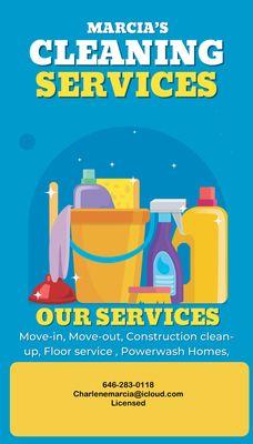 Marcia’s cleaning services