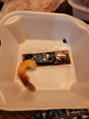 There sweet and sour shrimp. I use shrimp bigger than this in shrimp salad. Tasted like rubber bands