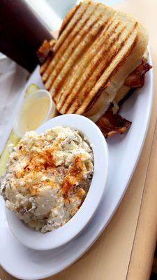 Spicy chicken ranch panini and potato salad