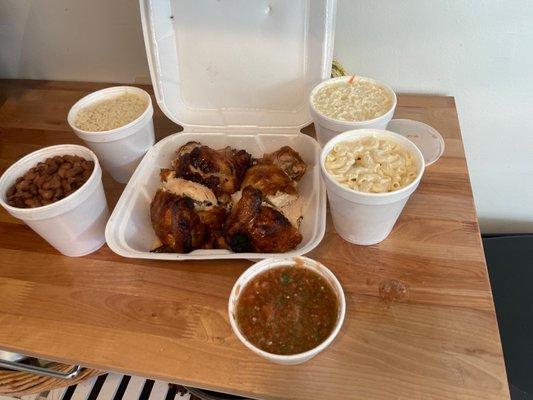 Best roasted chicken family meals in Fullerton Homemade sides and salsa make for a healthy option on a weeknight. We love this place!