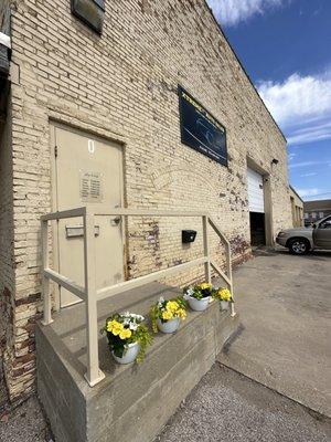 front of building