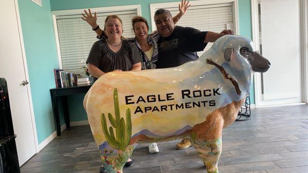 Staff at Eagle Rock Apartments! ... and part of the iconic San Angelo, Texas sheep tour!