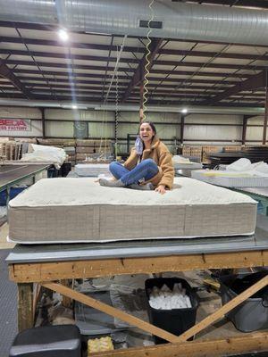 Me at the Lebeda factory on MY mattress , Feb 2022