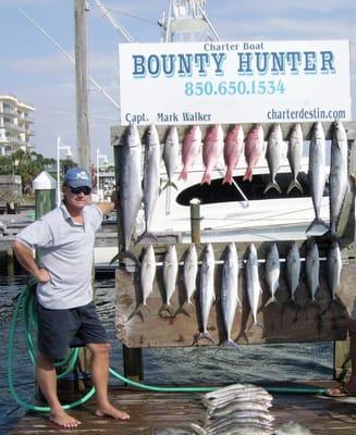 King mackerel fishing on the Destin Bounty Hunter.