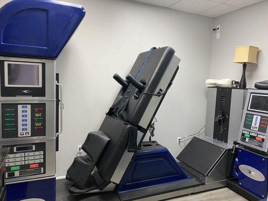 Spinal Decompression table used for treating severe back and neck conditions such as, disc herniations, degenerative disc disease & sciatica