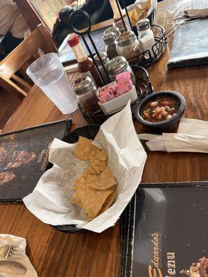 Corn chips with salsa