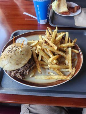 Roast Beef on Weck with French Fries