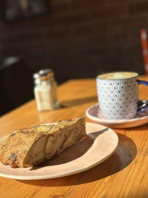 Latte and bread pudding
