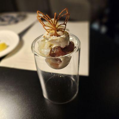 The dessert was fantastic! Not very sweet