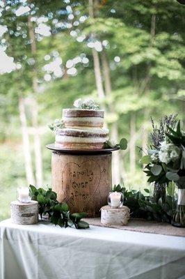 Naked Lemon Cake with Blueberry Compote Filling