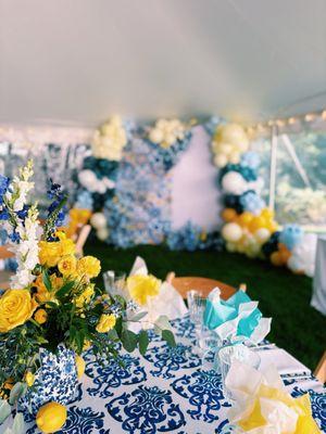Amalfi coast inspired baby shower, details