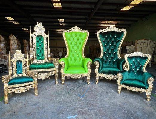 Assortment of green throne options