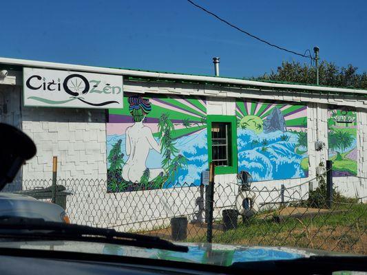 Mural, outside citi zen dispensary