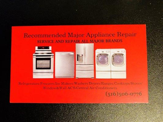 Recommended Major Appliance Repair