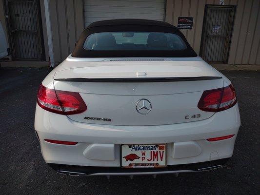 2018 Mercedes Benz C43 AMG. Paint correction with a 7 year Graphene coating.