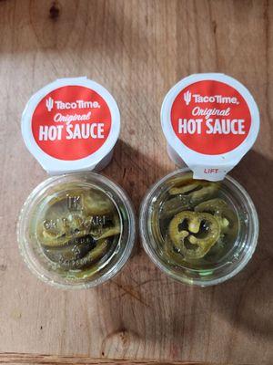 Hot sauce is in sealed cups now. Tastes the same and still free.