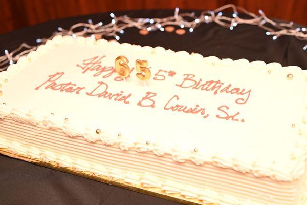 Red Velvet Sheet Cake that fed over 100 people.