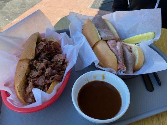 Pastrami and roast beef with dipping gravy. Pastrami was my favorite over the two.