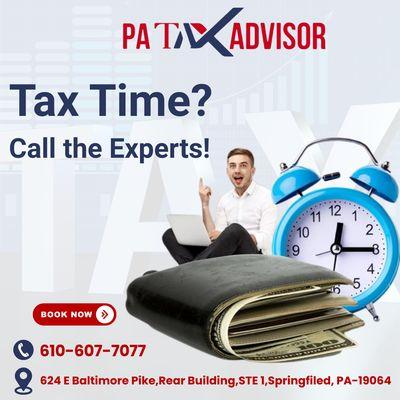 Tax Time? Call the Experts!
Don't stress over tax season--PA Tax Advisor is here to help you save time, money,
