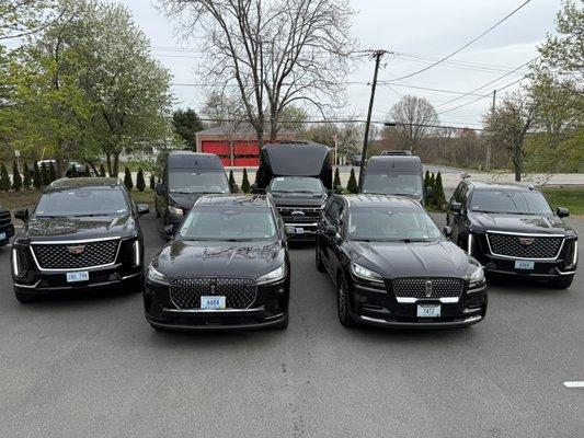 Moe's fleet from sedans and SUVs to 14 pax vans and buses to accommodate any group