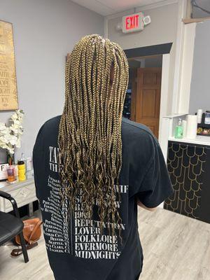 Blonde medium box braids