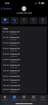Called 11 times, still no answer.