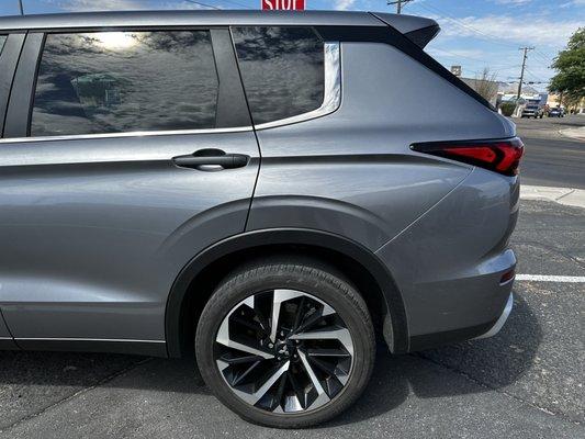 After paint-less dent repair.