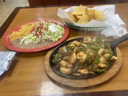 Three-way fajita for one.