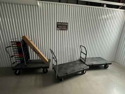 Rolling carts available to use