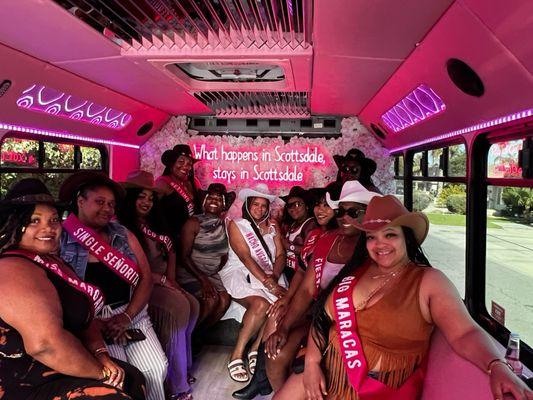 Pink Scottsdale Party Bus