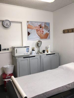 Wax and facial room