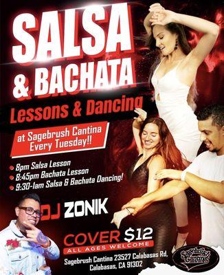 Salsa & Bachata Lessons & Social Dancing in Calabasas Every Tuesday!