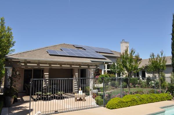 Roof mount residential solar system in Clovis, CA