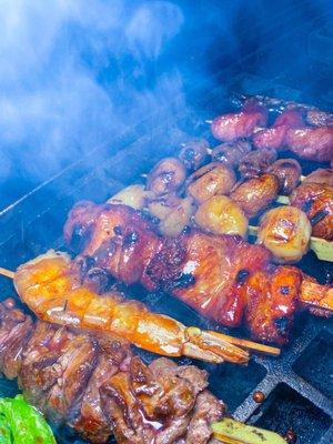 Charcoal grilled Yakitori