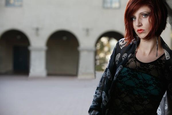 On location model headshot