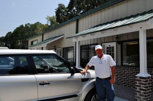 One of our delivery vehicles and our dispatcher