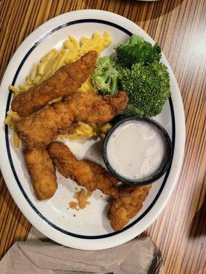 You can see the remnants from the coating that was on the raw chicken breast!