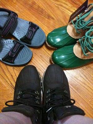 Three pairs of shoes for $90, $89.97 to be exact. Awesome!