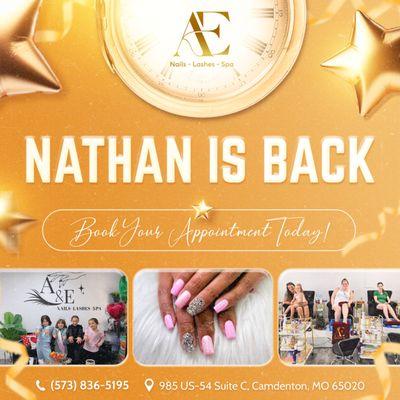 NATHAN IS BACK - BOOK YOUR SPOT NOW!