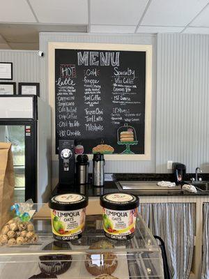 The Menu at the front counter