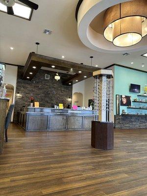 When you walk in the front door, reception area