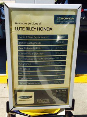 Express Service prices and options!