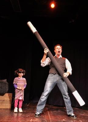Brian Scott Performs with a volunteer in Access to Oddities - Magic, Comedy, and pure FUN!