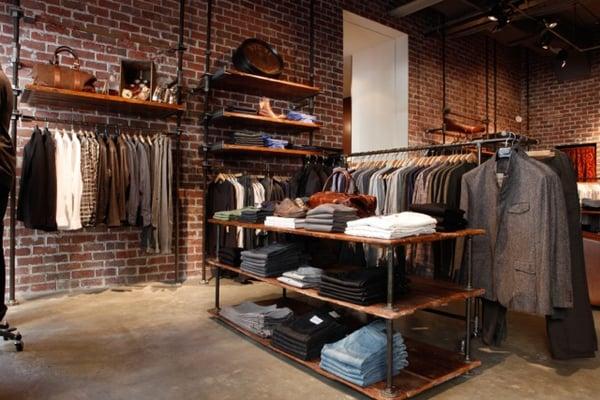 Menswear, denim,  and accessories.